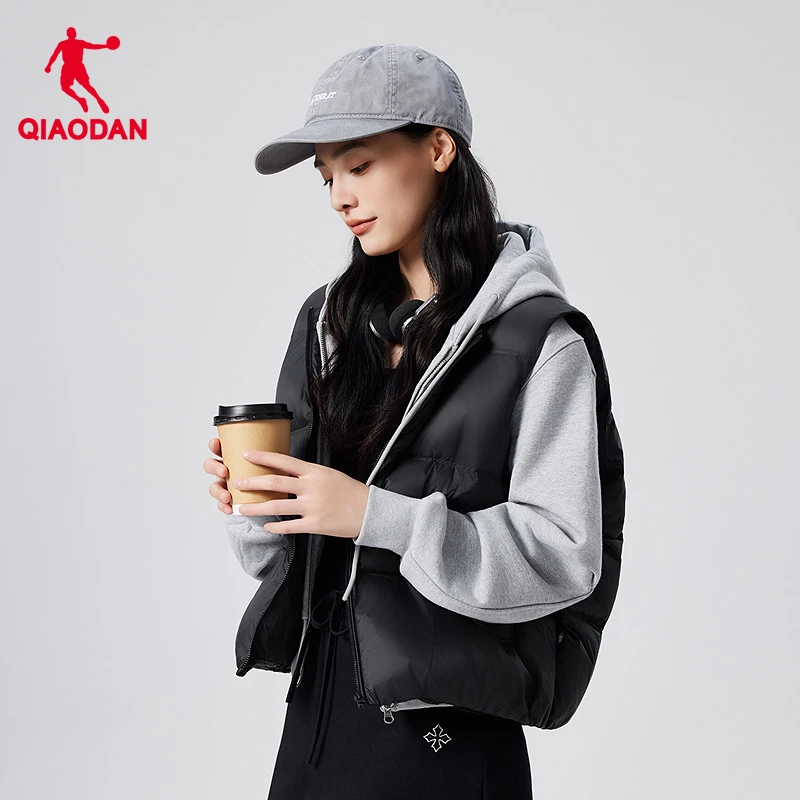 乔丹羽绒马夹女士2025冬季新款防泼水抗静电内搭马甲保暖轻薄外套