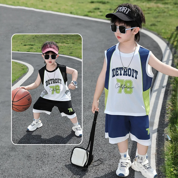 2025夏季新款中小童男童夏装篮球服套装儿童夏款宝宝