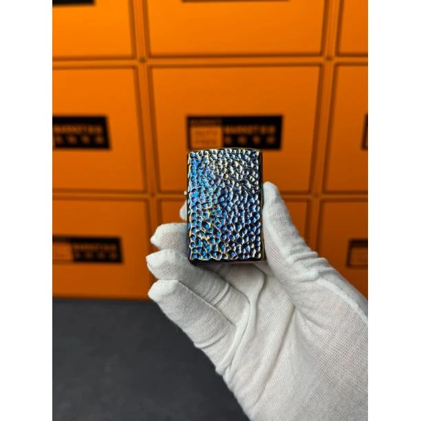 首领陨石坑熏蓝铜煤油打火机复古防风老式砂轮