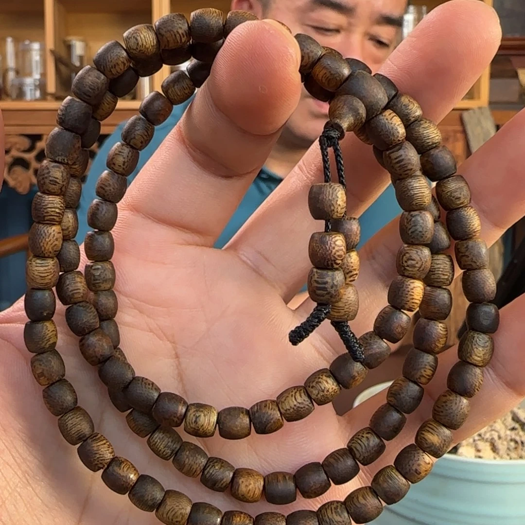 沉香手串奇楠乌身圆叶0.6，14-15克