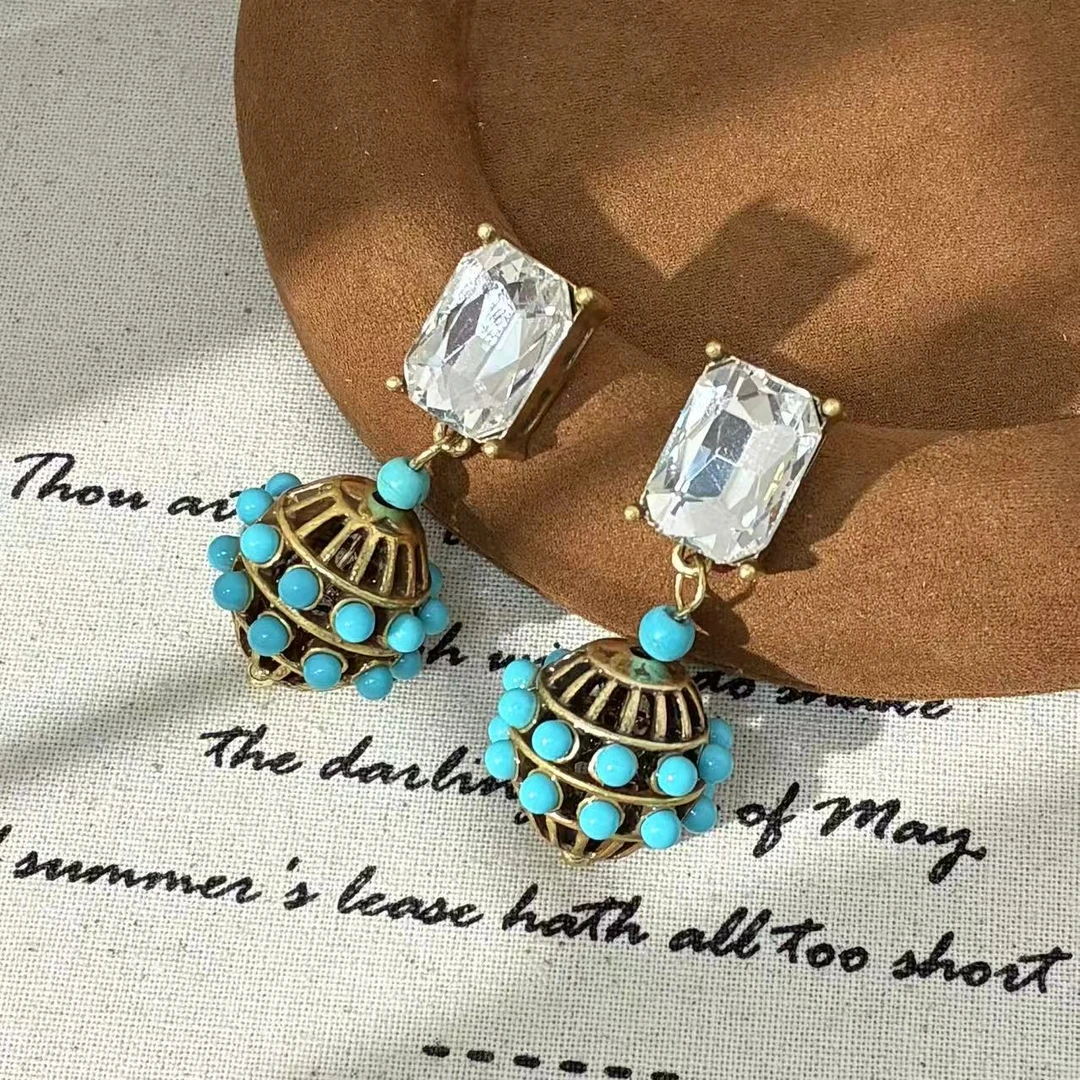 合金合成锆石耳饰 远远（YY506） 气质手工轻奢古风素款民族风