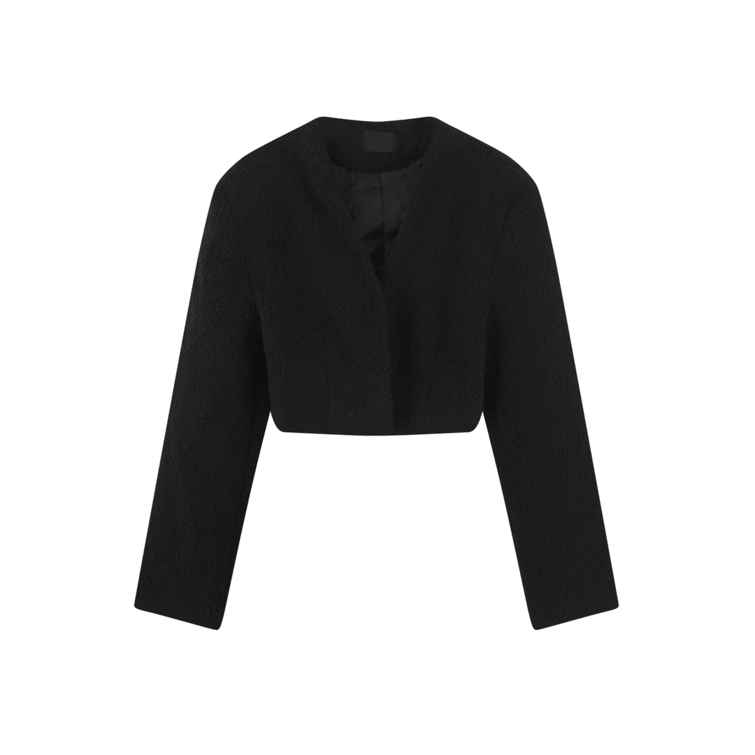 IAMCPLUS 2025AW 极简呢子夹棉短款外套