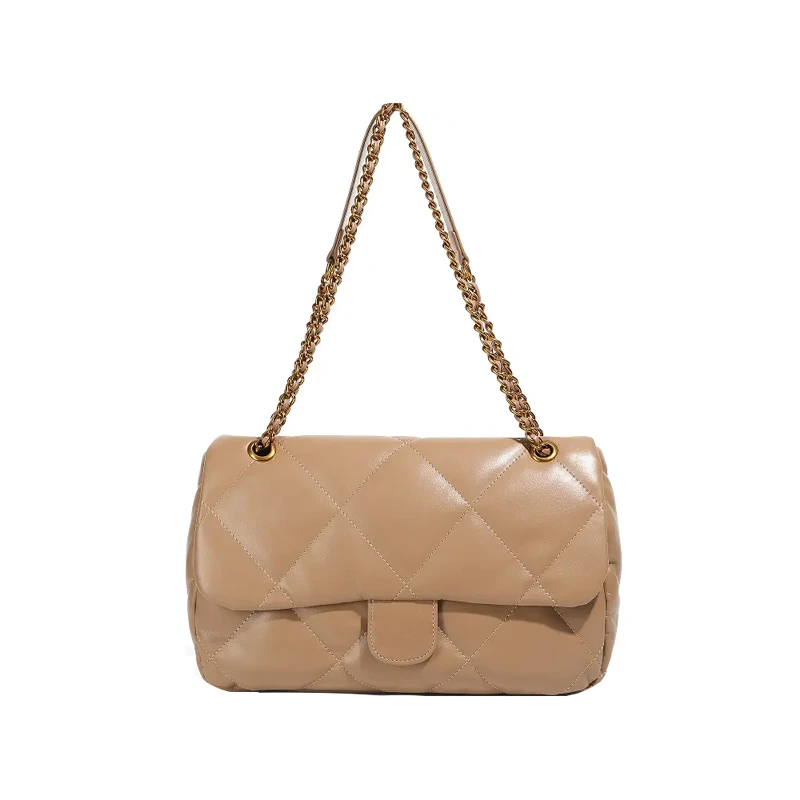 2024新款潮流时尚高奢百搭单肩腋下通勤女包 8822-杏色 34*10*21