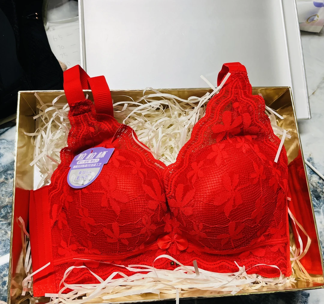 微厚粒粒杯中国风蕾丝莫代尔蚕丝里料柔软舒适上托聚拢内衣7996#