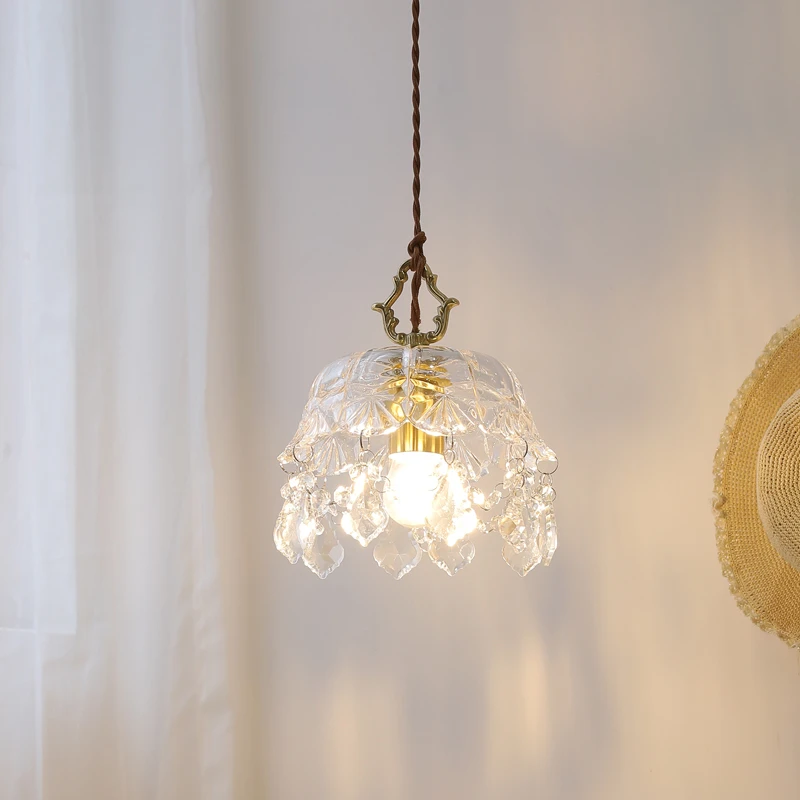 法式水晶中古复古文艺日式餐厅卧室床头书房吧台橱窗小吊灯