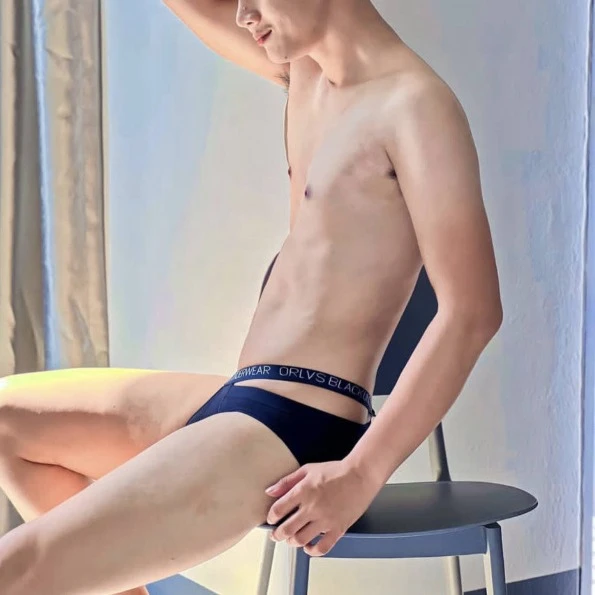 新款男士三角裤后背镂空设计棉坑布内裤运动健身舒适透气OR6311