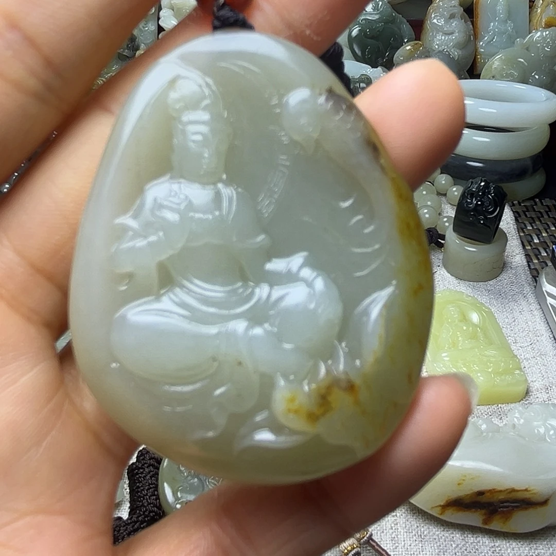 5***5和田玉未镶嵌挂件