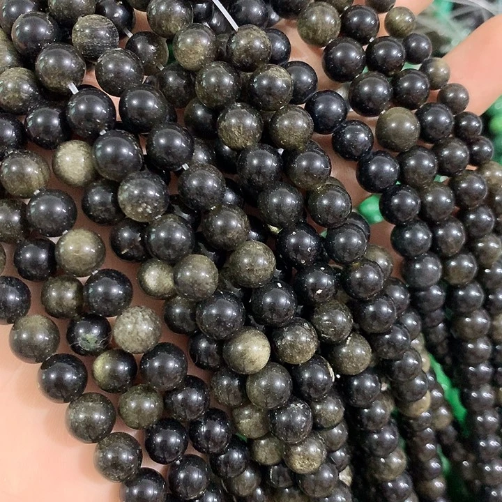 一条6mm金耀石圆珠