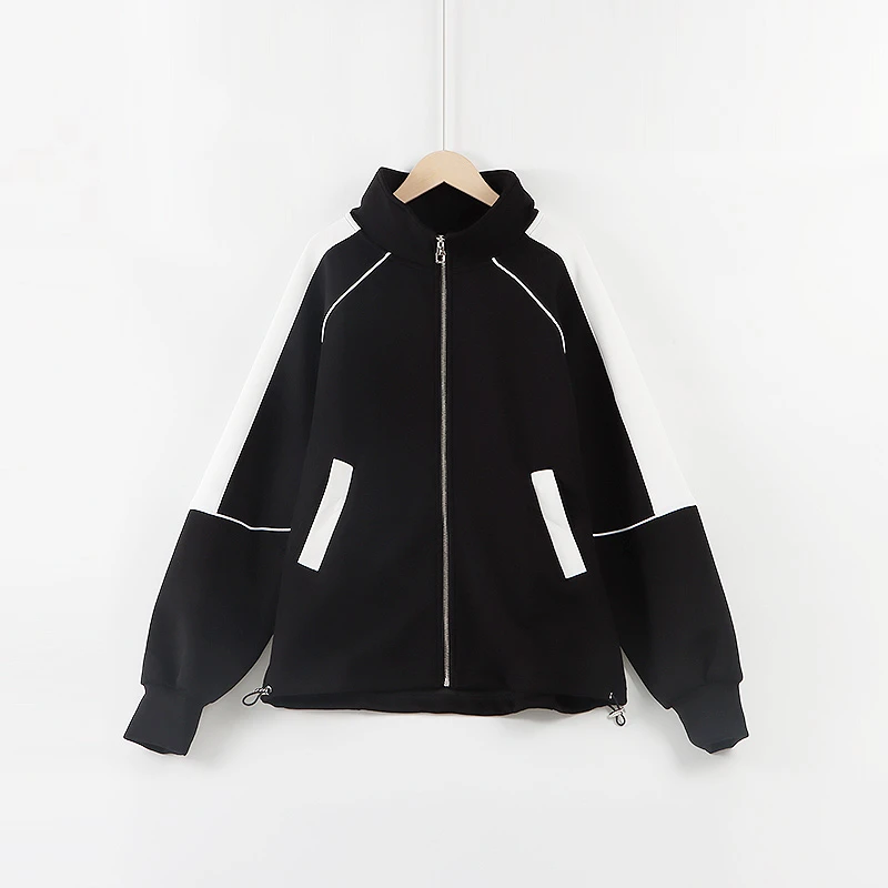 女款空气层插肩撞色廓形外套C0232