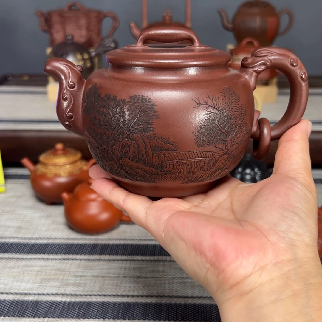 茶壶紫砂牛*山水古韵