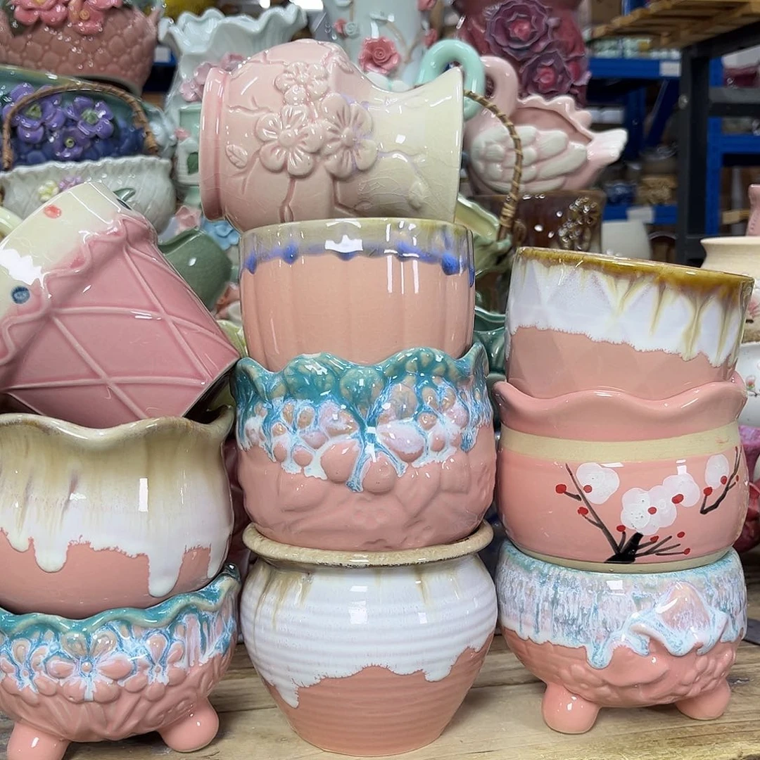 陶瓷陶瓷花盆特价上新口7-10厘米