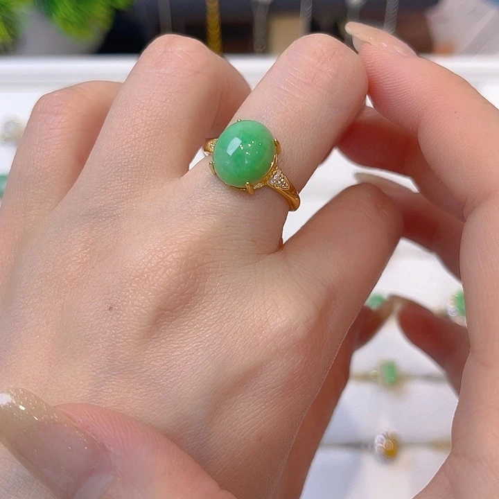 翡翠戒指银S925镶嵌我