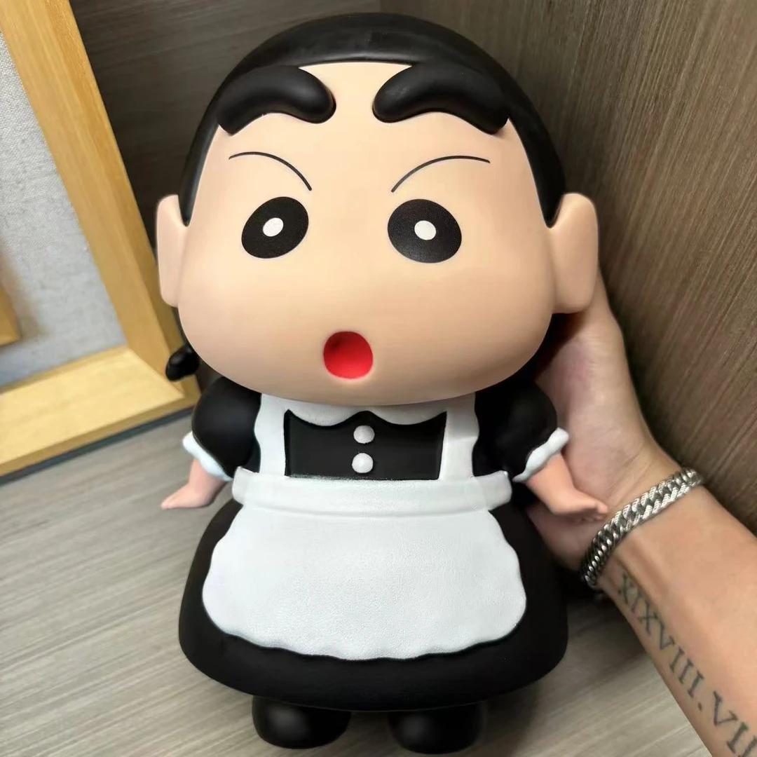 【高质量】粉色和黑色女仆蜡笔小新手办桌面摆件公仔玩偶礼物卧室