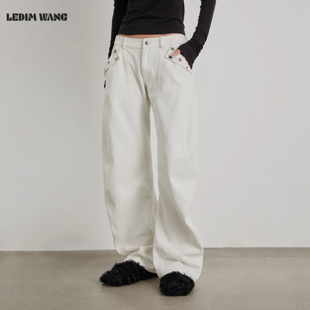 LEDIM WANG异型扭转马蹄裤女