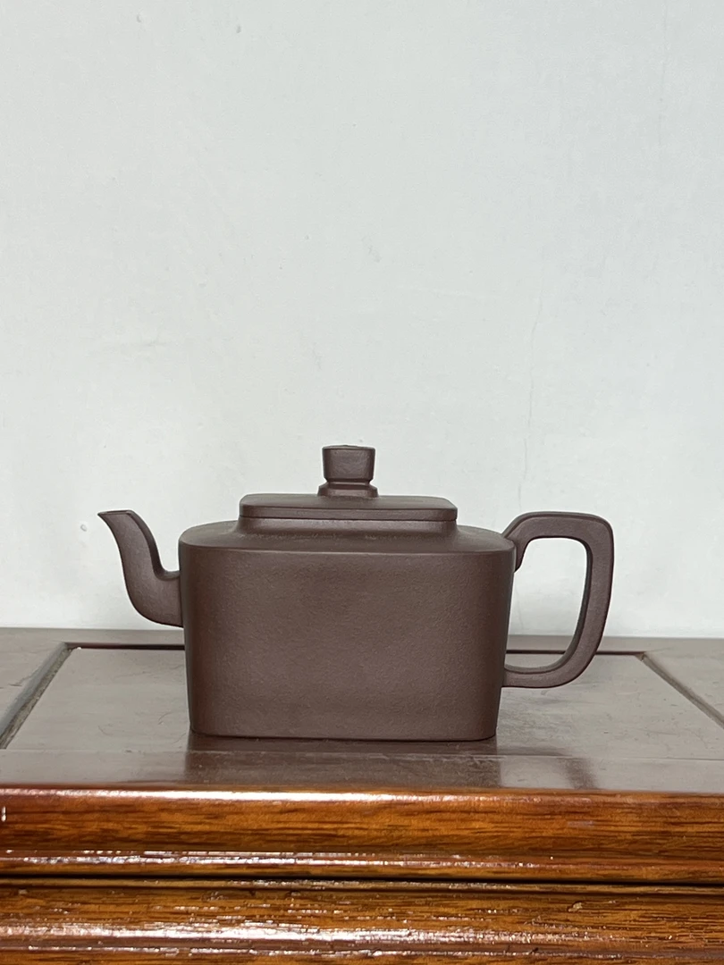 宜兴紫砂壶紫泥四方