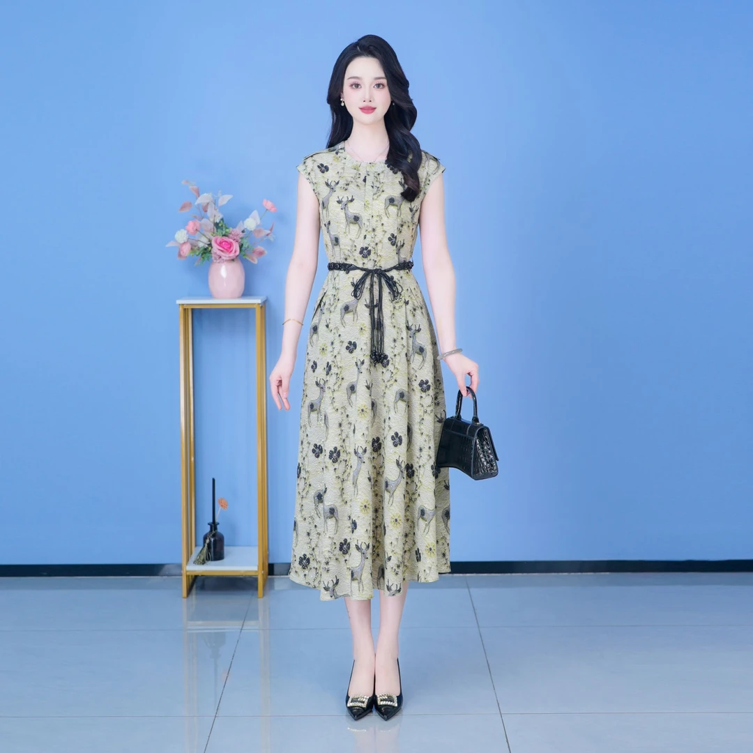 【SJYH2213】2025年夏季新款时尚优雅减龄连衣裙显瘦气质