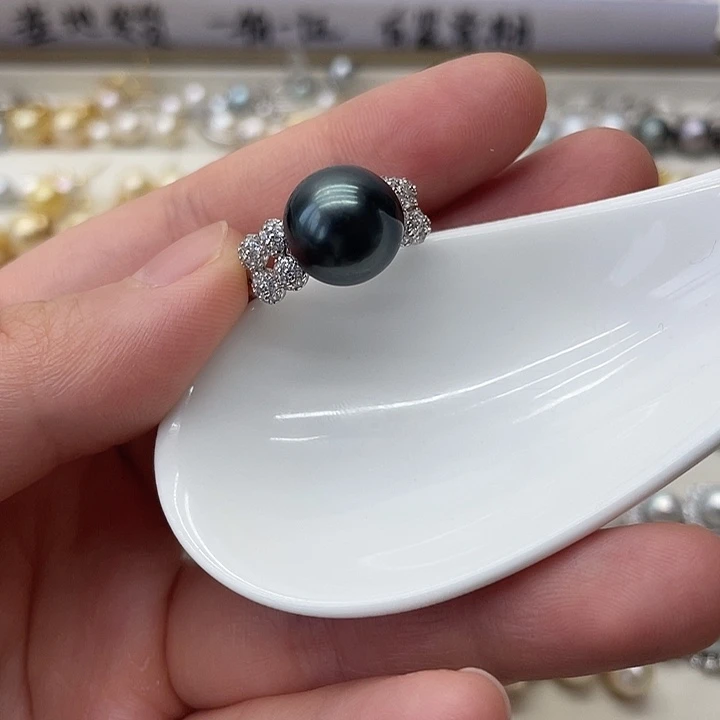 海水珍珠戒指银S925镶嵌