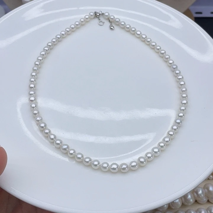 淡水珍珠银S925镶嵌颈饰