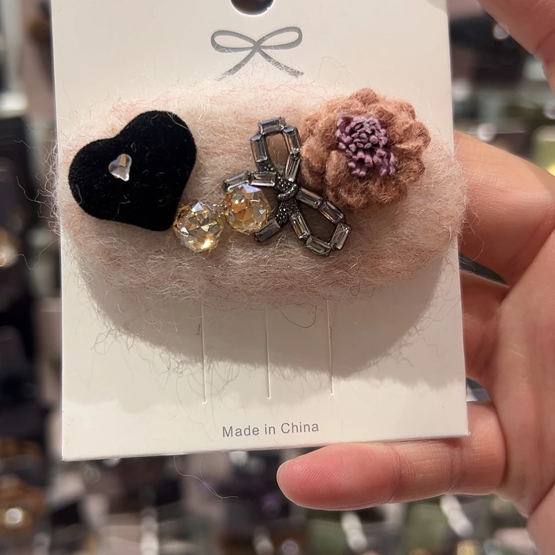 布艺非金属泡菜小花拜拜夹