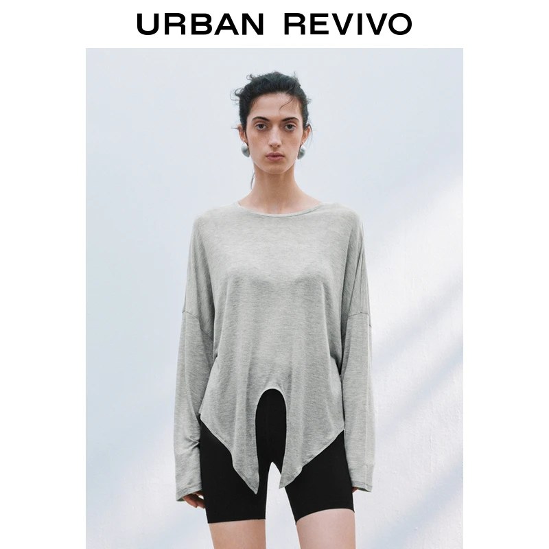 UR2025春季新款女装休闲简约百搭超宽松长袖T恤UWH450043