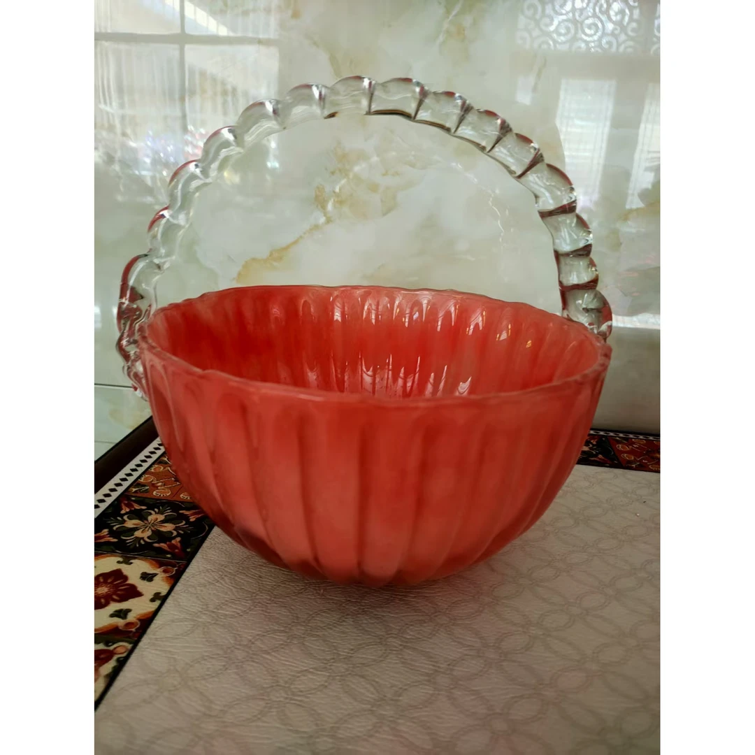 YY09提篮粉色提篮轻奢琉璃花篮
