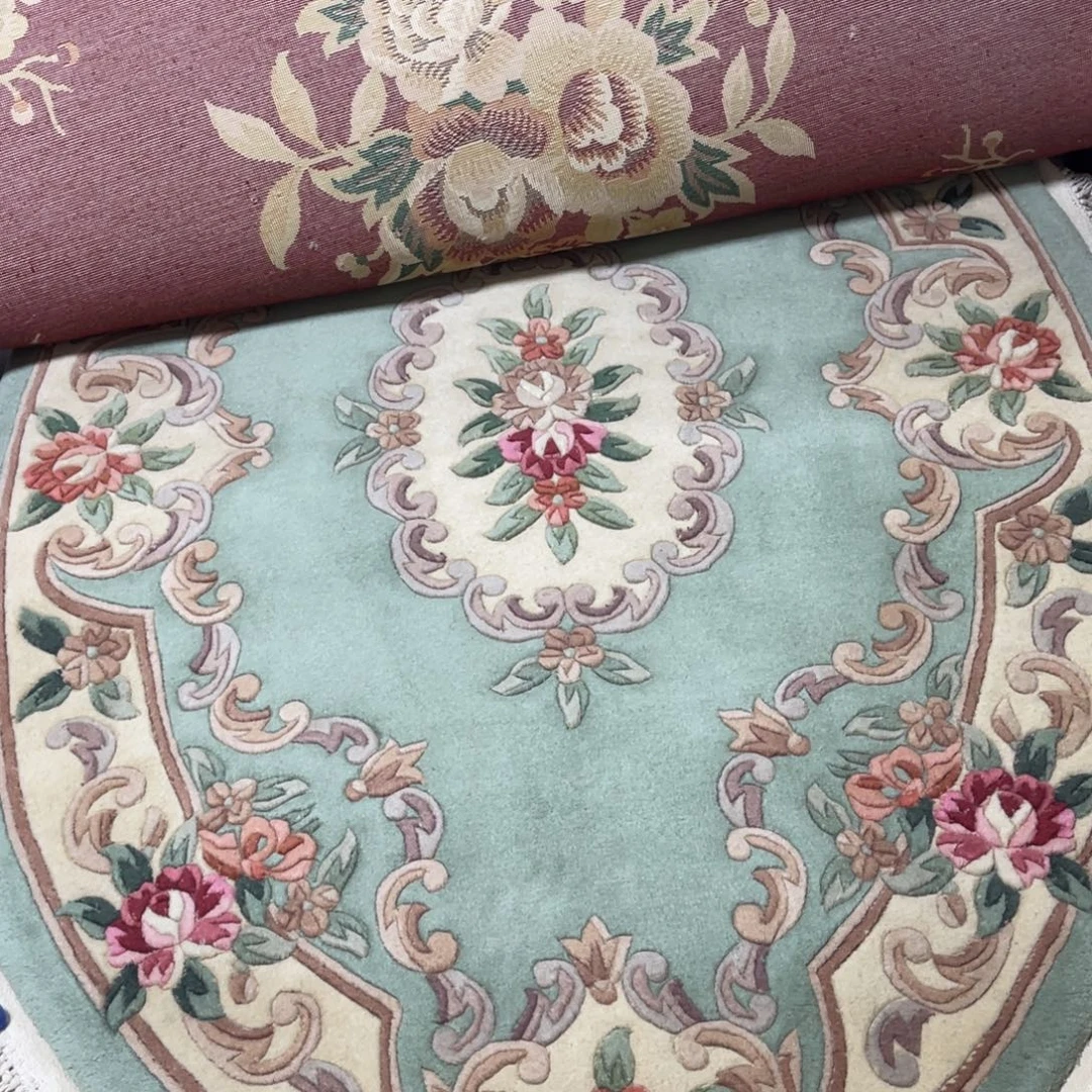 羊毛1.2×1.8米纯羊毛特价手工地毯椭圆形