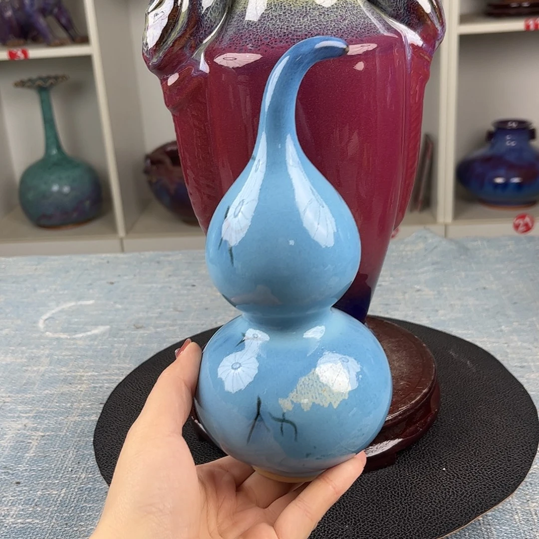 瓷片葫芦摆件20公分左右