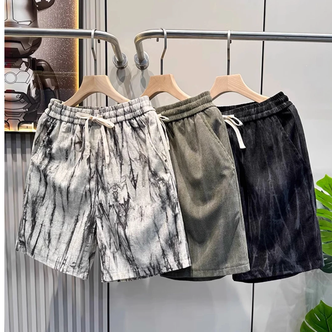 沙滩短裤男夏季薄款美式外穿冰丝运动裤子大码宽松休闲五分大裤衩