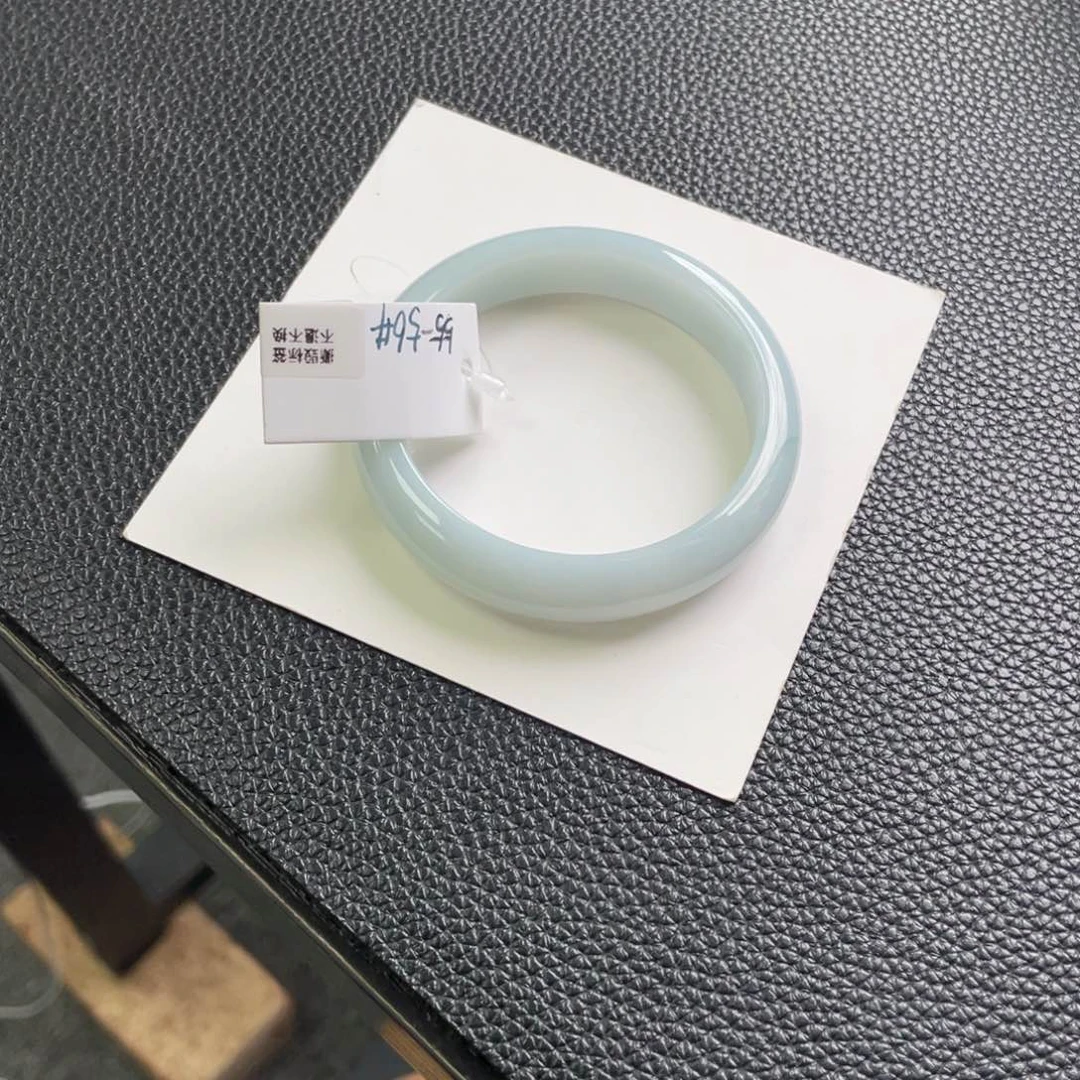 翡翠未镶嵌手镯翡翠手镯54.55圈 蓝紫 5号