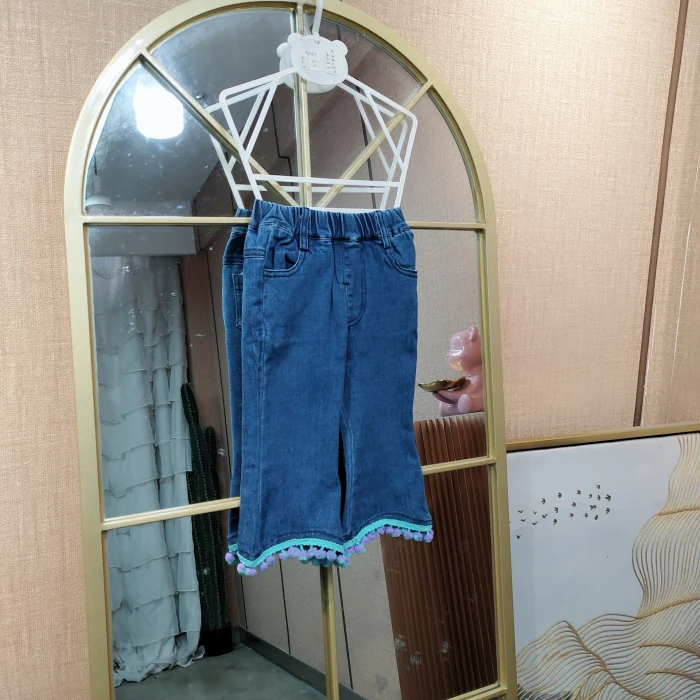 AD287   宝宝蓝色牛仔喇叭裤子
