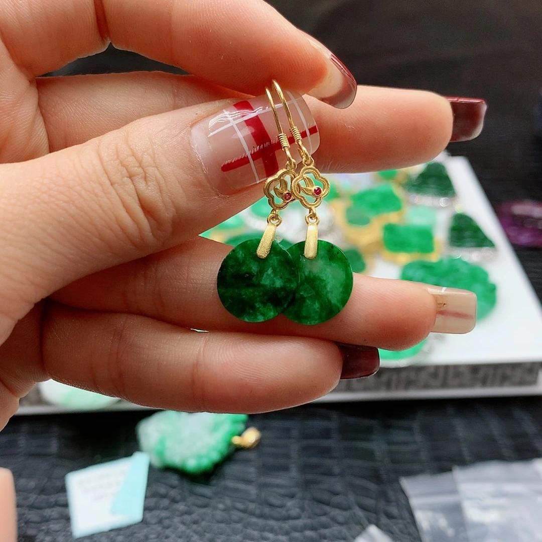 【闪购商品】翡翠耳饰银S925镶嵌，