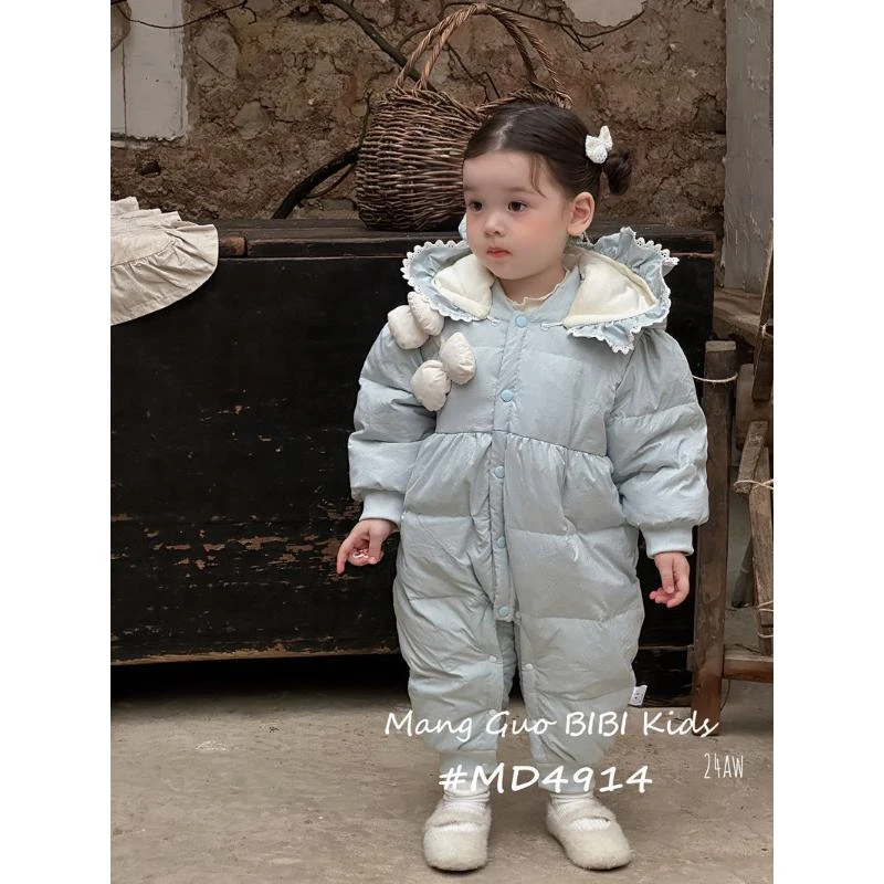 女童外穿加厚冬季婴儿幼儿宝宝新生儿ins风双蝴蝶结棉服4914