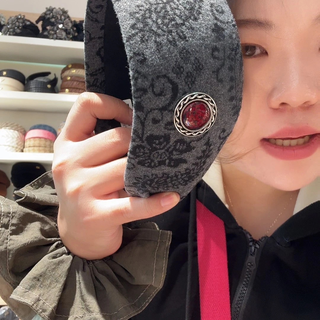 非金属灰色发箍珠珠