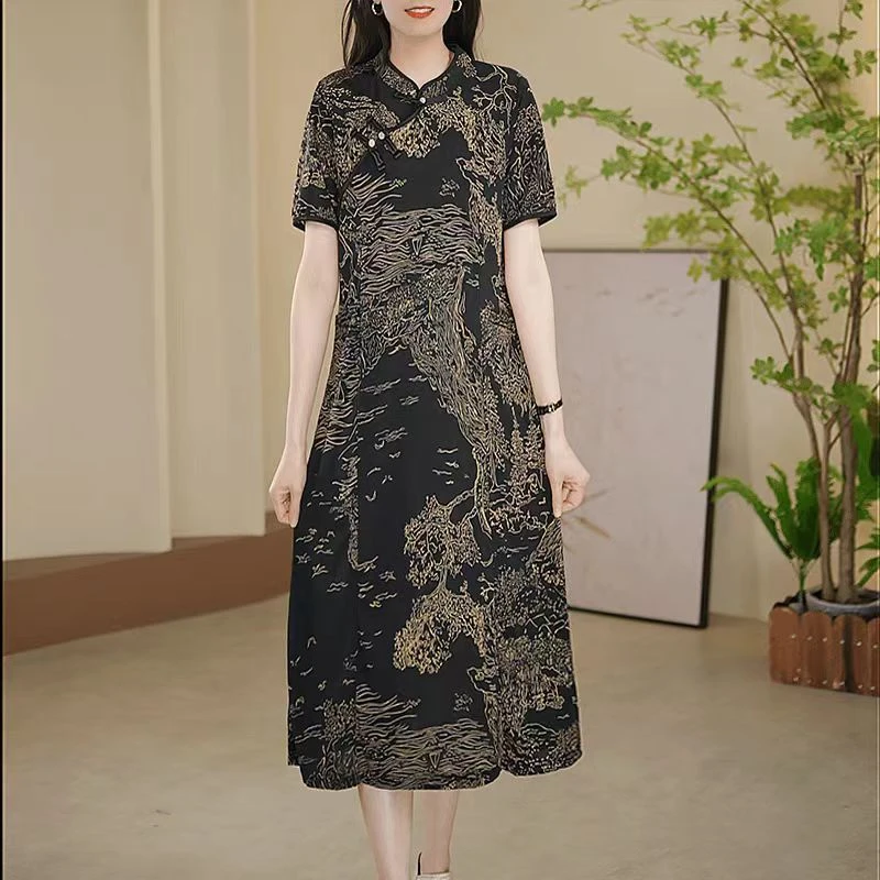 姐妹花大码女装碎花连衣裙长款