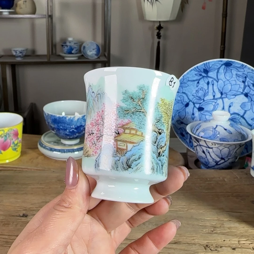 杯景德镇陶瓷柴烧多人
