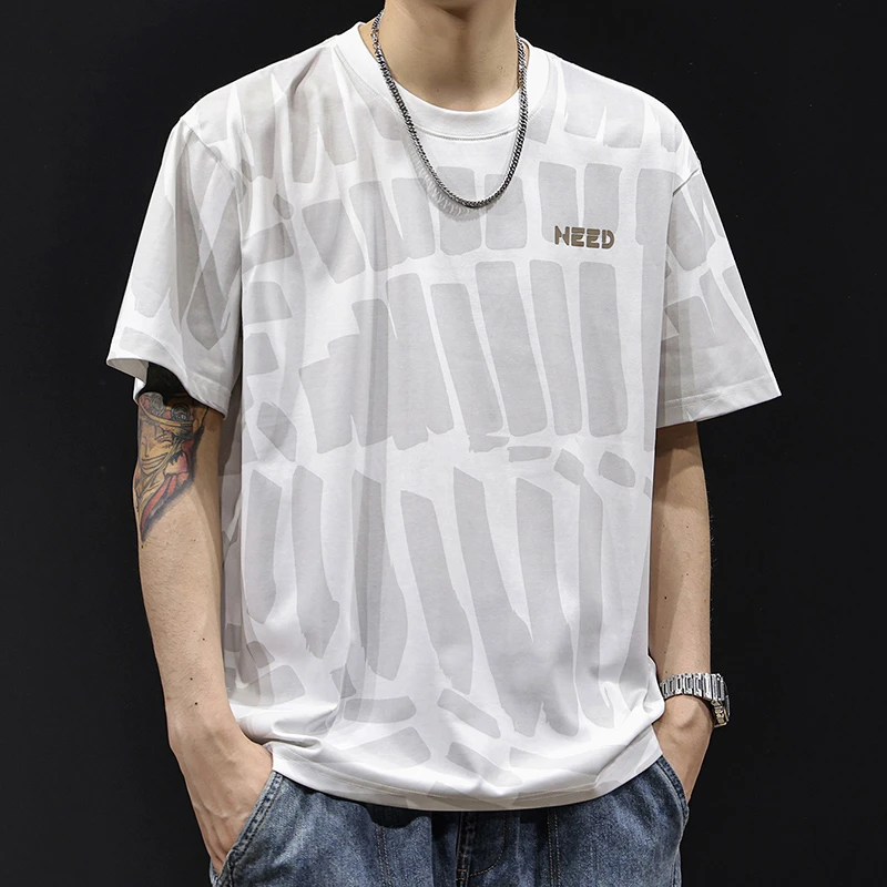 LEIGHZ/雷茨美式潮牌短袖t恤男士潮流百搭大码夏季新款男款体恤