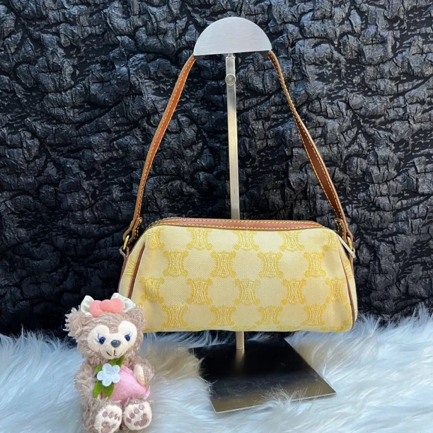 95新 思琳 思琳黄色元宝麻将手提包