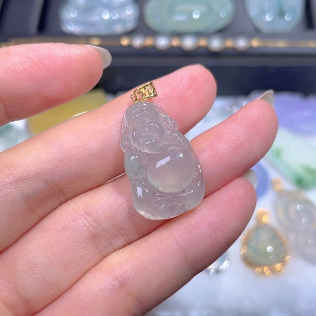 颈饰18K金镶嵌翡翠翡翠