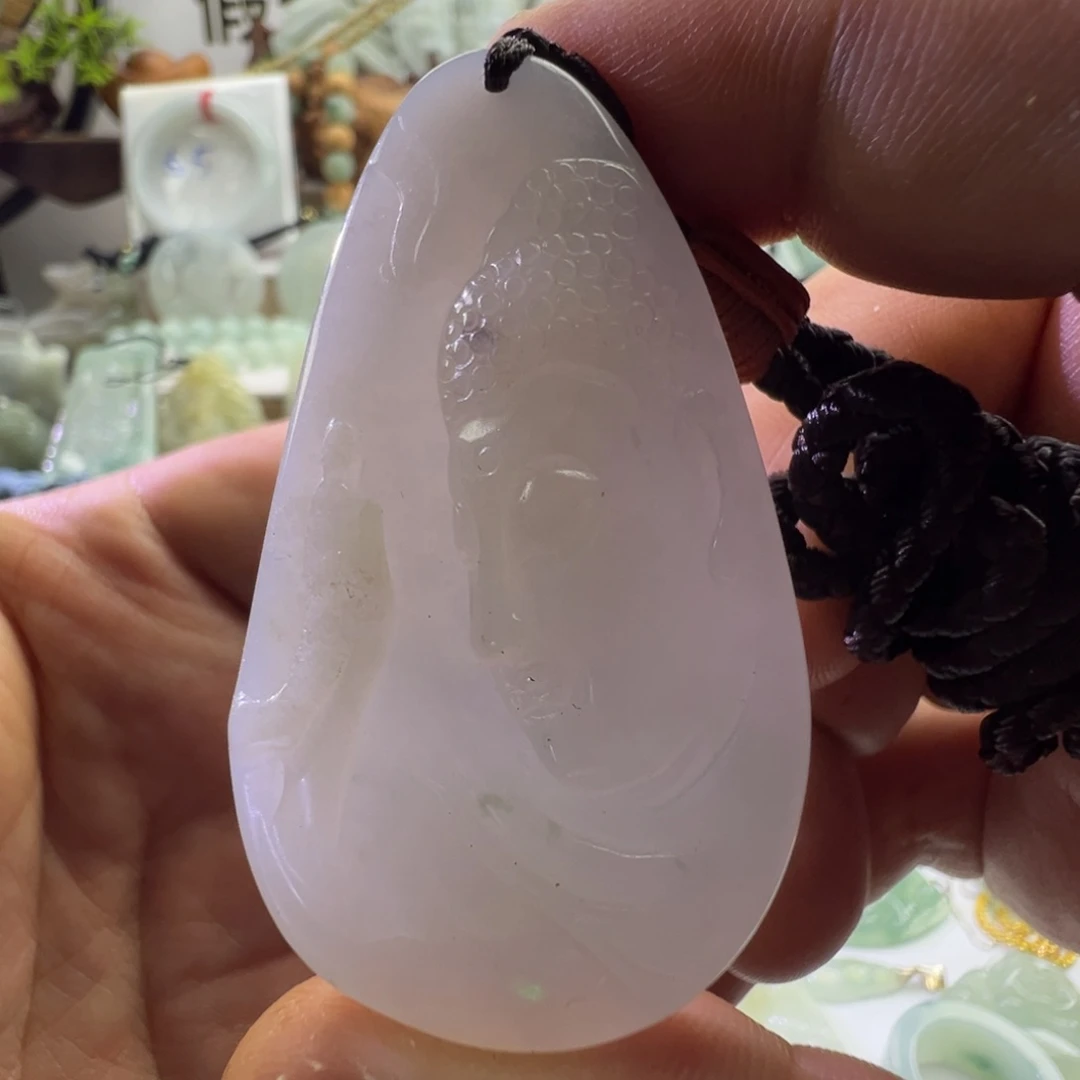 翡翠未镶嵌颈饰天然缅甸A货翡翠佛观天下