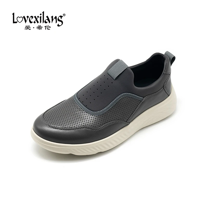 爱希伦男鞋夏季新缓震透气一脚蹬休闲鞋厚底运动鞋子L413316X