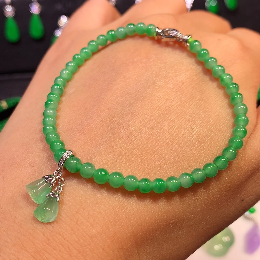 翡翠18K金镶嵌手链