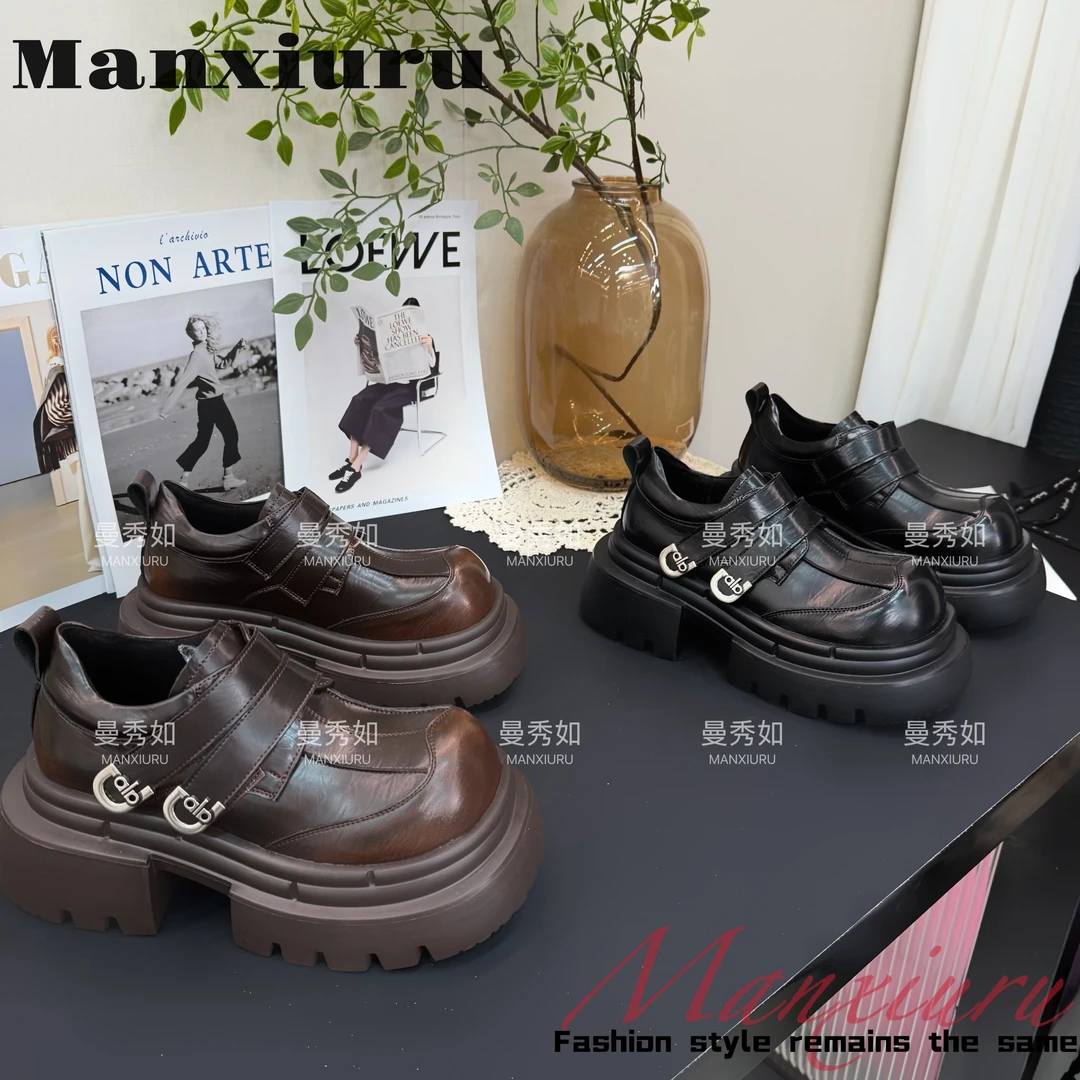 ManXR-奢品【琥珀银章】25ss欧货新款大头JK时尚厚底乐福鞋女229-19
