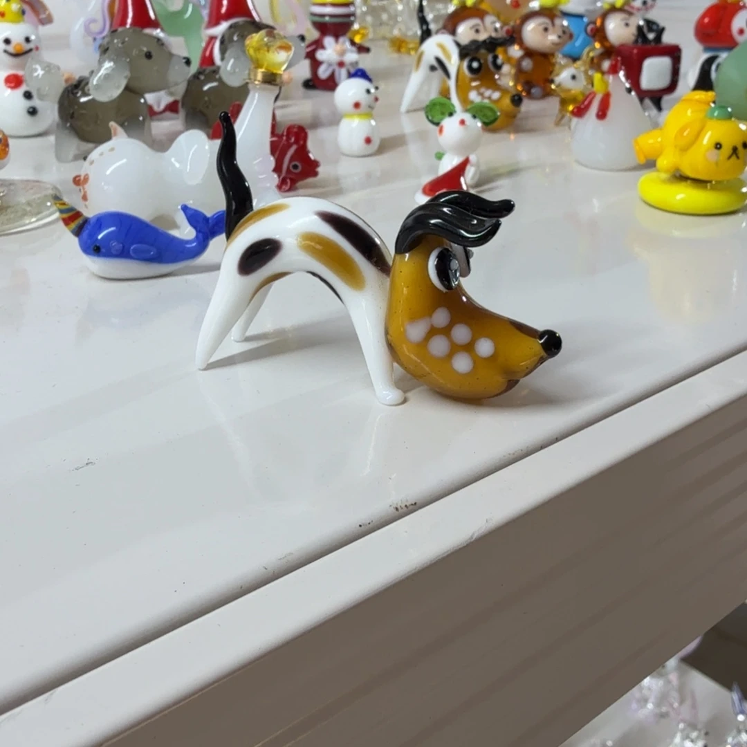 手工艺品琉璃爬爬小狗
