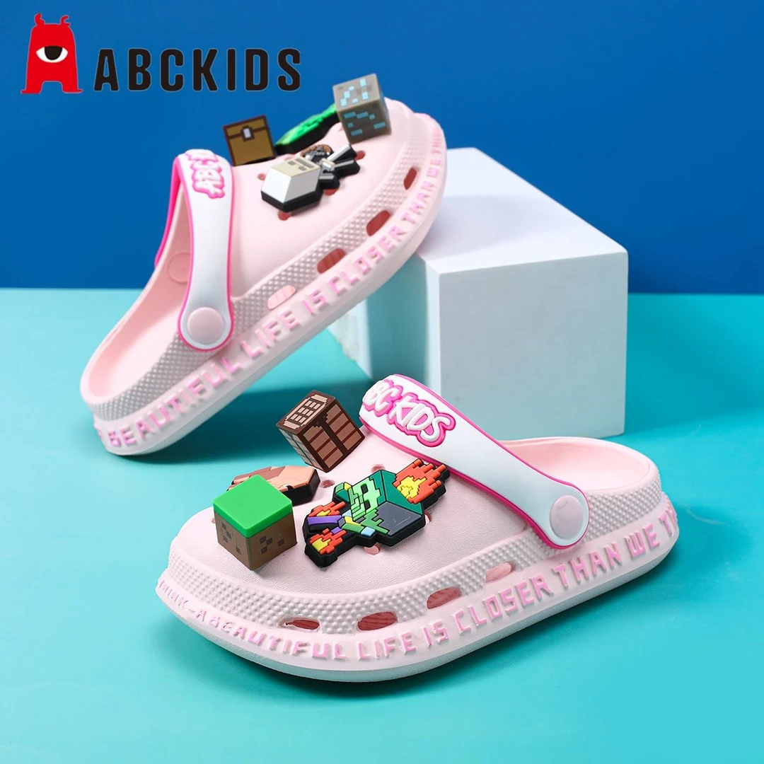 abckids我的世界儿童洞洞鞋女童拖鞋夏季新款防滑女孩外穿沙滩鞋
