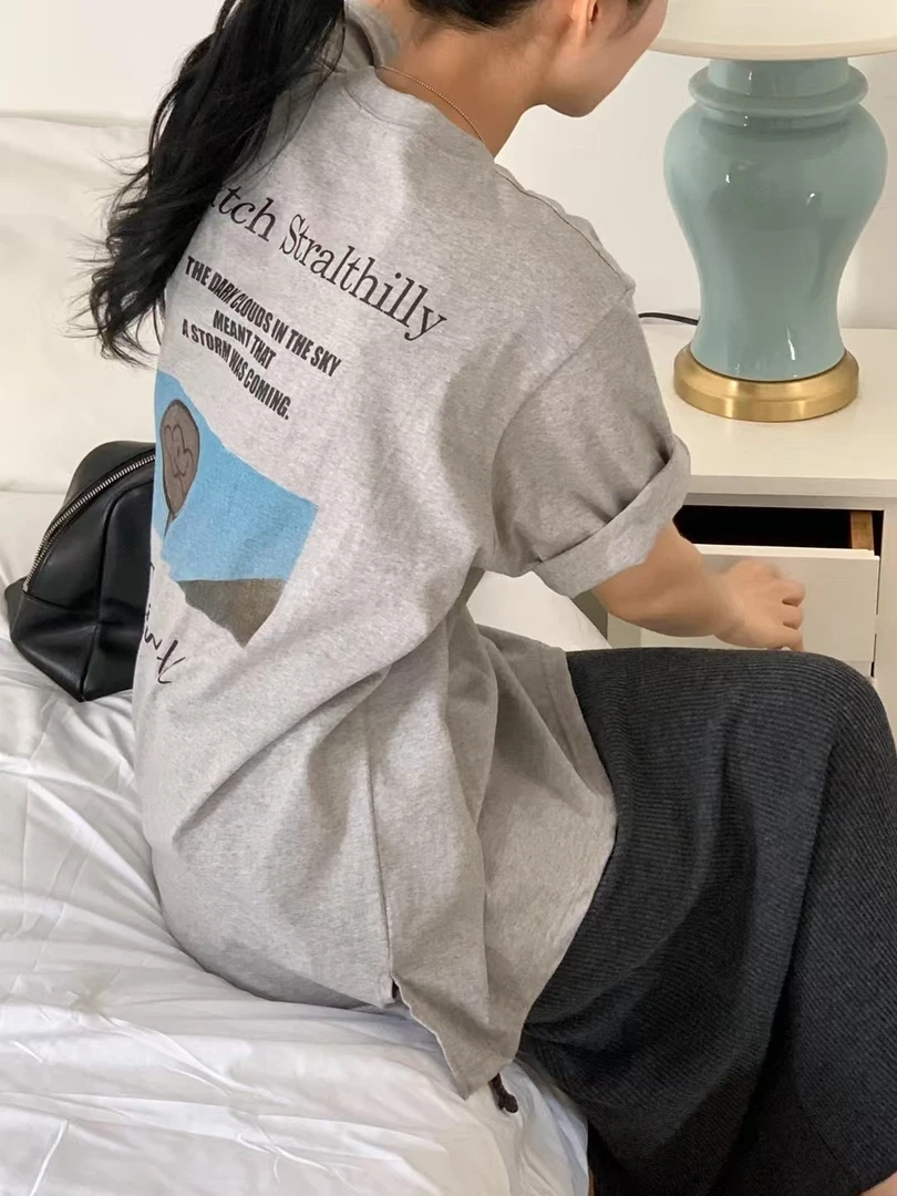 路一.韩国 Seoul  云朵棒棒糖短袖T 灰色 DP20250206029