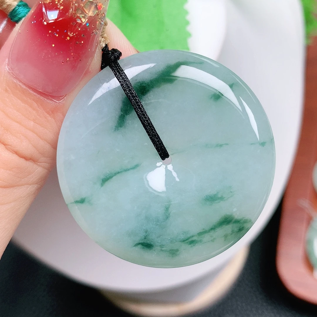 翡翠未镶嵌颈饰平安39.7-6.4