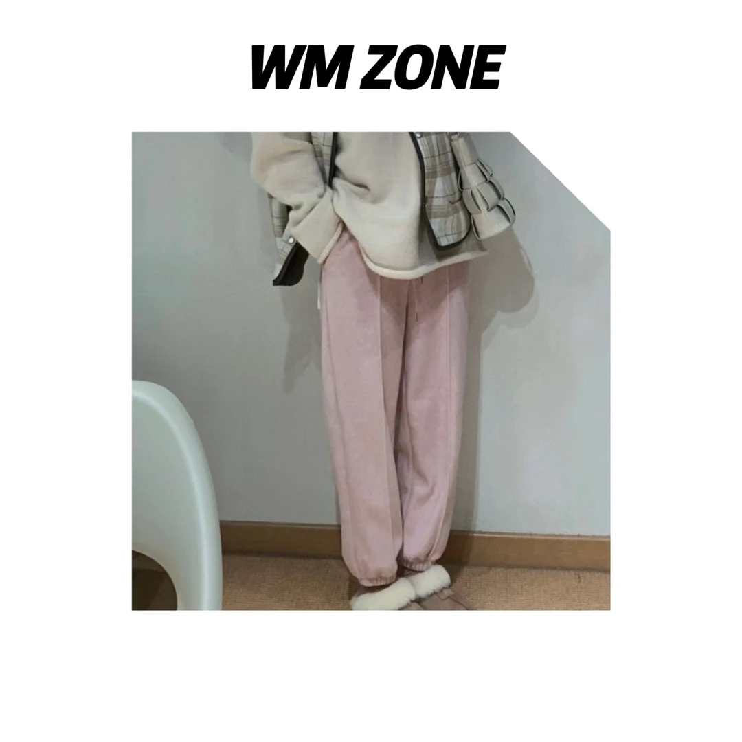 虎儿 3-2987 90685 竖线条松紧腰加绒卫裤