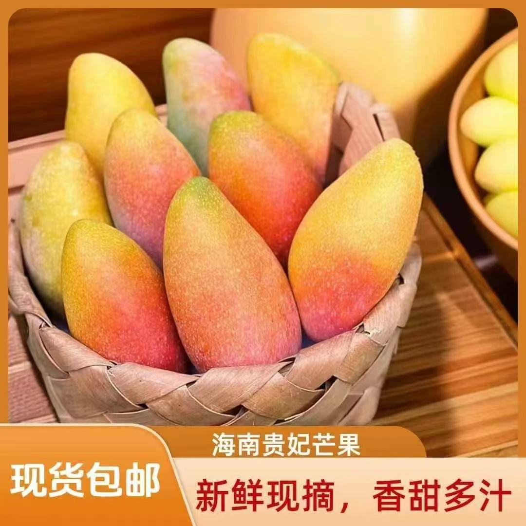 【需要催熟】sy新鲜现摘海南贵妃芒带箱5斤装9-16个