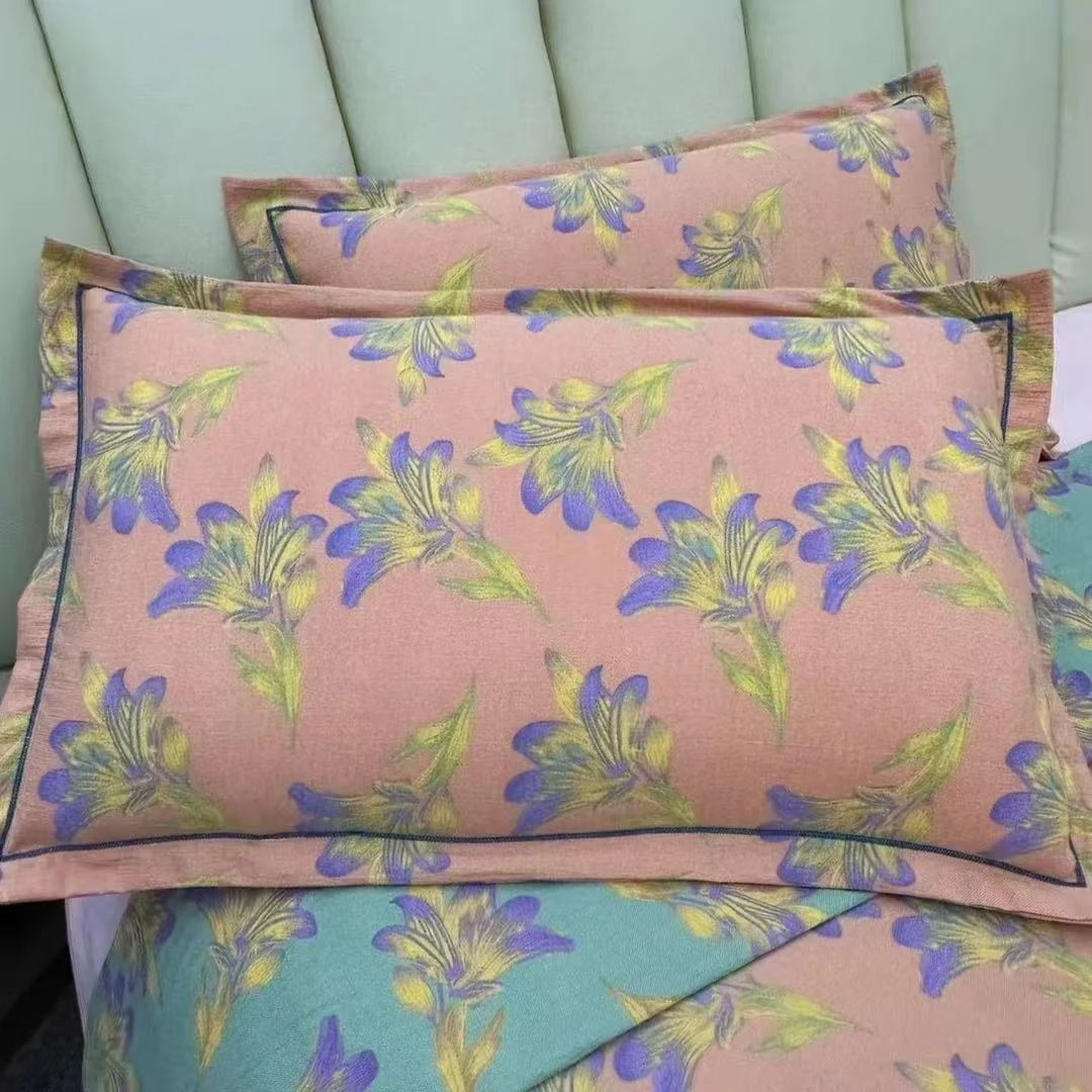 亲肤棉双层纱枕套--织梦花舞