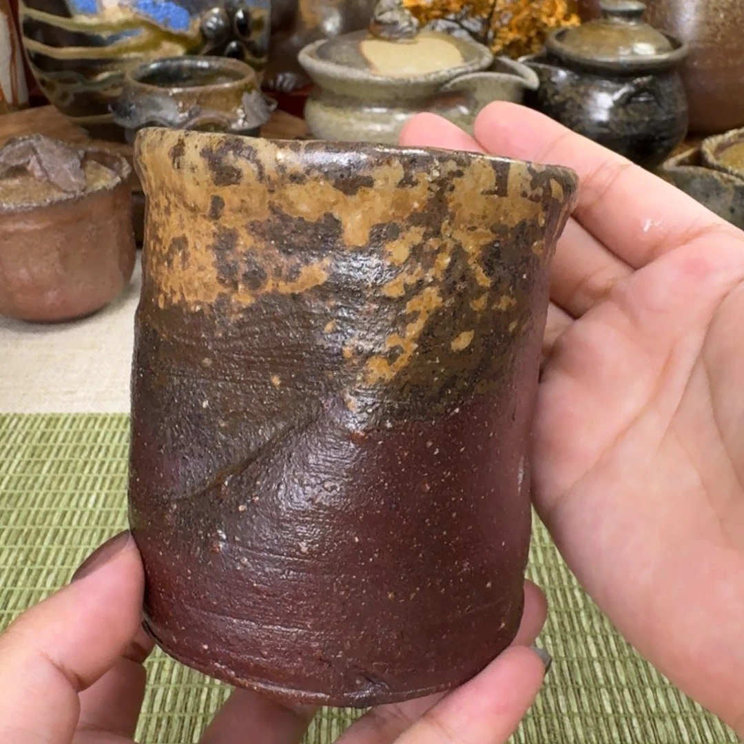 石***部备前烧 森丁斋 汤吞杯